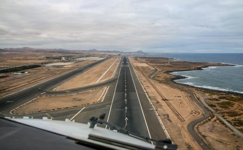 En finale sur l'aéroport de Fuerteventura